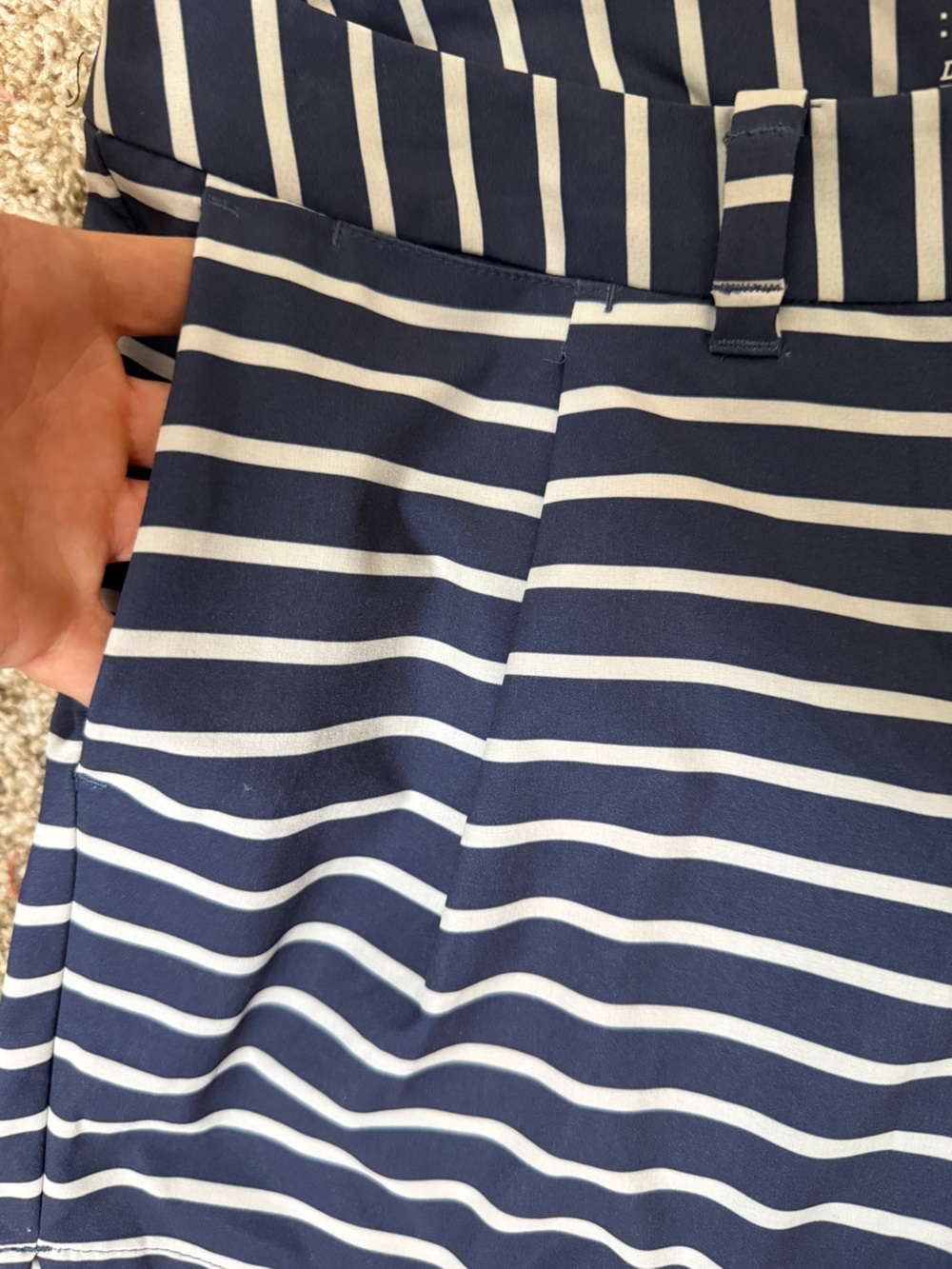 Nike size 8 Navy and White Striped Athletic Shorts - Picture 5 of 6